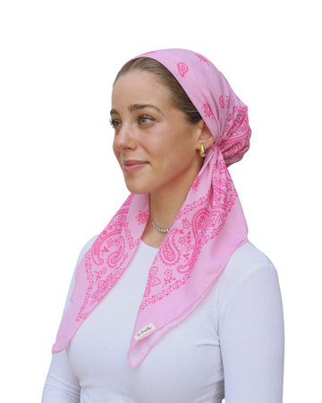 Scarf Bar Ombre Hot Pink Classic Pre-Tied Bandanna with Velvet Grip Myselflingerie.com